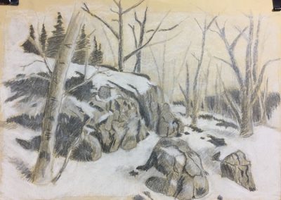 disegnare un paesaggio a gessetto