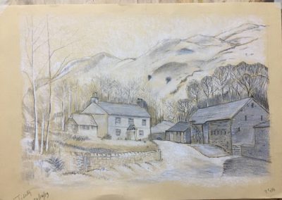 disegnare un paesaggio a gessetto