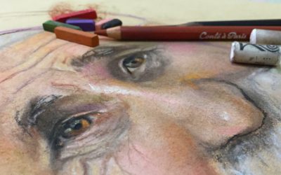 Ritratto volto umano a gessetto