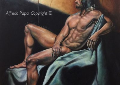 Dipinto a olio realistico figura umana